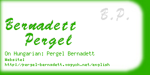 bernadett pergel business card